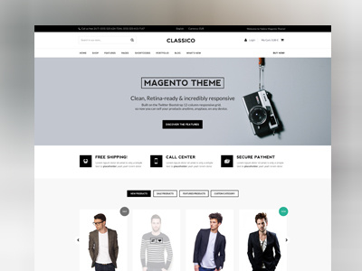 Theme carousel design homepage magento minimal slider theme