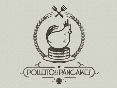 Polletto logo badge blog brand chicken events food food blog label logo pancakes recipes vintage