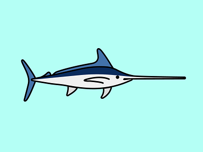 White Marlin animals cartoon design fish graphic graphic design illustration illustrator marlin vector