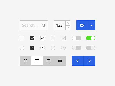 Simple UI Kit - Free checkbox flat flat ui free freebie kit psd search spinner switch tabs ui