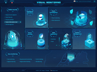 One of the monitoring centers motion graphics ui visualization