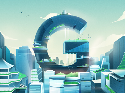 5G Futuristic City 5g architecture city future illustraion real estate technology