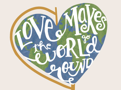 Globallove A Front globe hand drawn kindness love peace on earth valentine