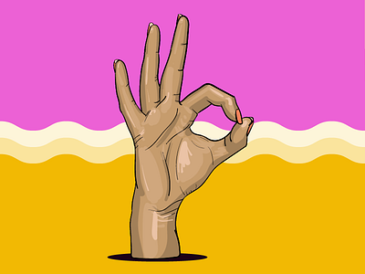 Hand A-Ok character expression hand hands happy nails pop art pose shading summer