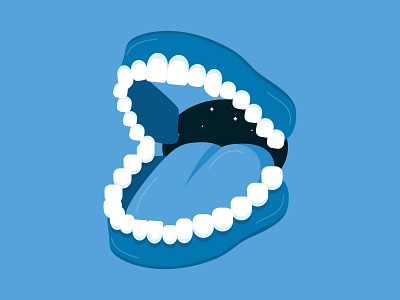 Your mouth can be a dark and dirty place at times art blue character dentist illustration illustrator mouth oral teeth tongue tooth