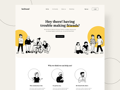 Befriend - Community landing page