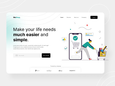WeShop - Landing page exploration design exploration explorations illustration marketing minimal minimalist ui ux web website