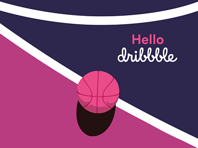 Hello Dribbble! art artist artists artwork ball basketball court design digital art dribbble illustration illustration art illustrator minimal minimalist modernism sport