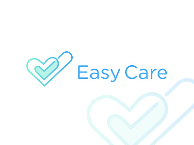 Logo sketch for a nursing app brand identity checkmark emblem healthcare heart icon logo