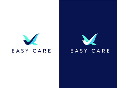 Logo sketch for nursing app bird checkmark flying healthcare icon logo vibrant