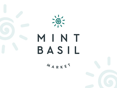 Logo for organic marketplace emblem friendly logo market minimalistic sun