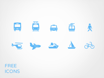 Transportation Icon set for free 