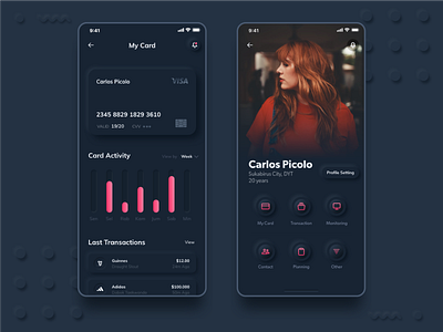 Finance app neomorphic style