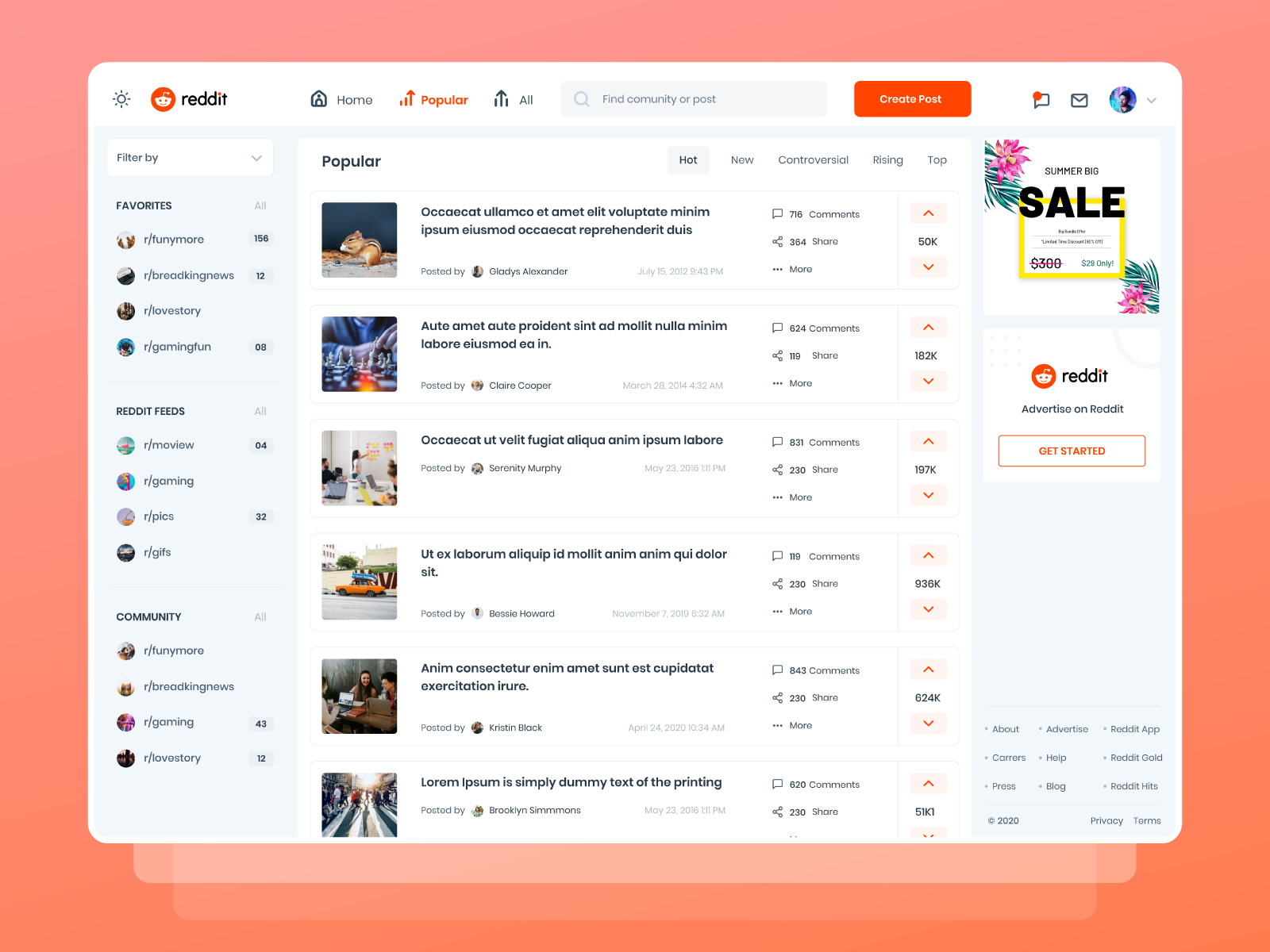 Reddit redesign challenge by Yusuf Matra on Dribbble