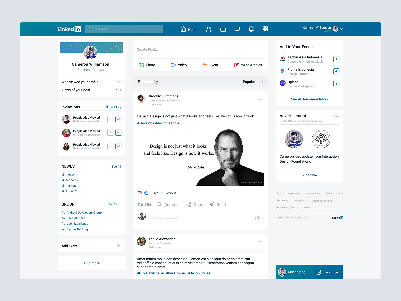 Linked in home page redesign by Yusuf Matra on Dribbble