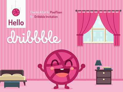 Dribbble Invitation By PixelToons dribbb character dribbble dribbble invitation pixeltoons yusuf matra