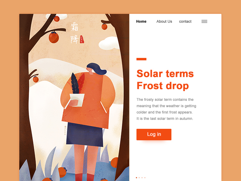 Frost drop 24 solar terms illustration ui web