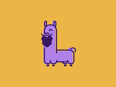 The Bearded Lama flat icon illustration illustrator lama