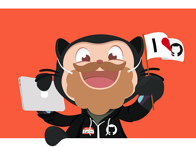 Newest bearded GitHubber github illustration octocat