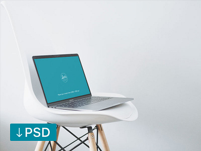 Macbook Pro On Fancy Chair (FREEBIE) apple free high resolution macbook mock up mockup photorealistic photoshop psd workspace