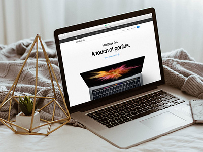 Free mockup: Apple Macbook Pro On Bed by Lovely Mockups on Dribbble