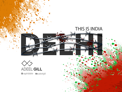 Delhi Riots digital dribbble illustration visual
