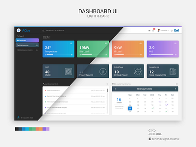 AQue Dashboard application dashboard webdesign