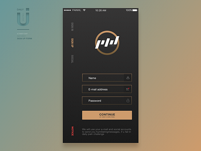 001 Painwland Sign Up app challenge design dilyui experience interface minimal mobile signup sport ui ux