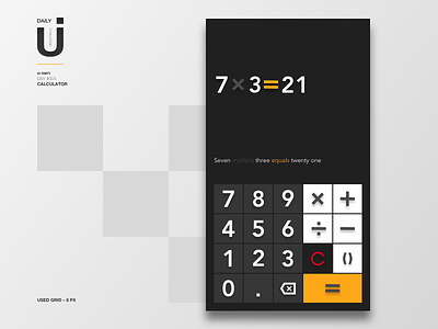 004 MonochromeCalculator app calculator challenge design dilyui experience interface minimal mobile monochrome ui ux