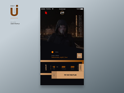 006 Painwland User Profile app dailyui dark design experience interface minimal mobile profile ui ux