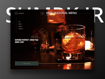 Shmrck Irish Pub design irish landing minimal pub ui ux web whisky