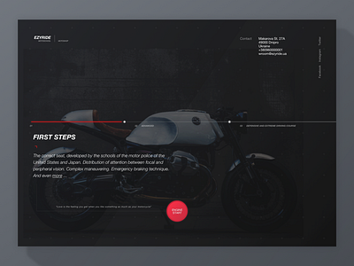 Ezyride concept dark design minimal moto ui ux web