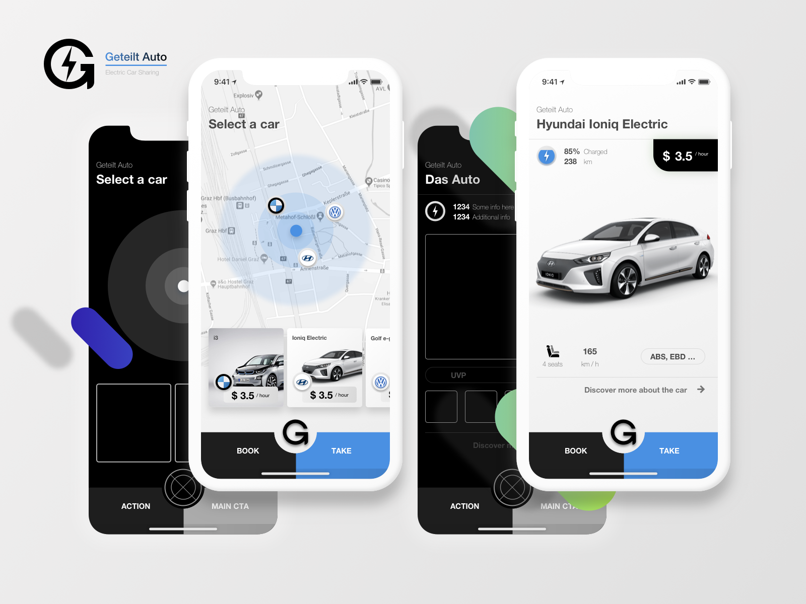 Electric Car Sharing App Concept by Oleksandr Matorin for Mind Studios