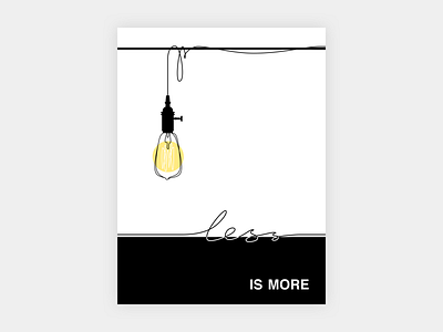 Poster edison bulb graphic design less is more light minimalistic poster