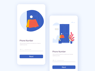 Door Delivery app door delivery illustration ios mobile ui ux