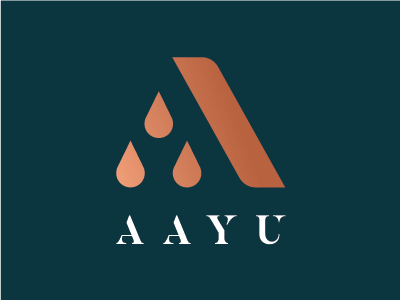 Aayu Logo brand identity logo water bottle