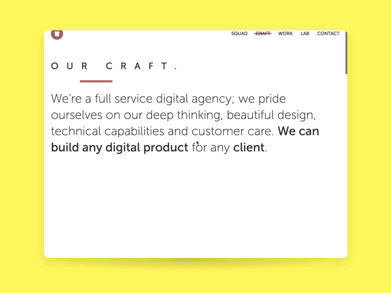 Craft Page - Web css animation geometric shapes svg ui user experience user interface animation ux web design website