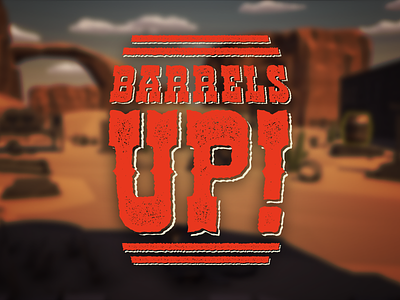 BarrelsUp Logo 3d barrels branding logo typography unity virtual reality game vr western wild west cowboy