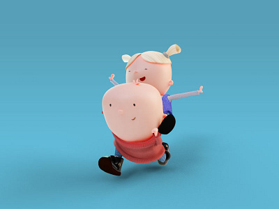 Moe & Belle 3d 3d modelling animation blender character design children cute fun happy