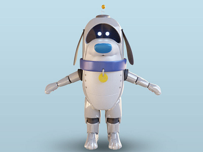 Linky the robot dog 3d 3d modelling animation blender character design dog robot