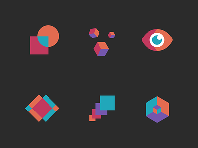 Abstract iconography 3d abstract graphic design icons set occult