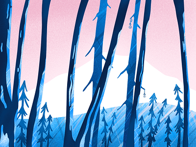 A Fickle Forest editorial illustration forest illustration mountains procreate trees