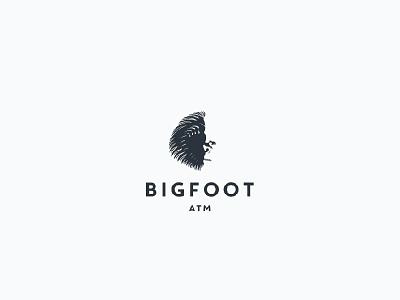 Bigfoot Atm atm bigfoot character design elegant footprint logo