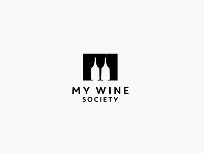 My Wine Society design elegant hidden meaning logo modern negative space simple society wine