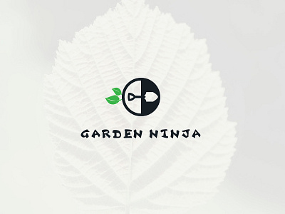 Garden Ninja design garden logo modern negative space ninja sand shovel