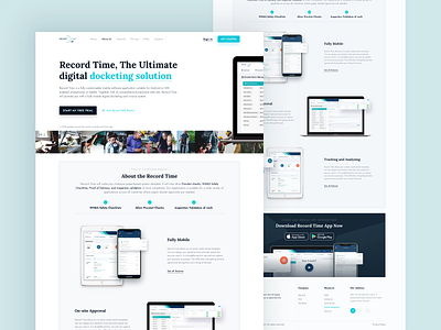 Record Time App Website Redesign features page homepage minimal saas simple ui uidesign ux web