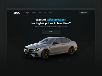 XIX3D | Hyper-Realistic 3D Renderings Website Redesign 3d auto black blue car design hero image homepage landing mercedes minimal render ui ux website white