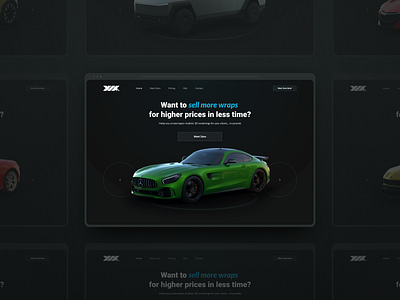 XIX3D | Hyper-Realistic 3D Renderings Website blue car design hero image home homepage minimal simple ui uiux ux web
