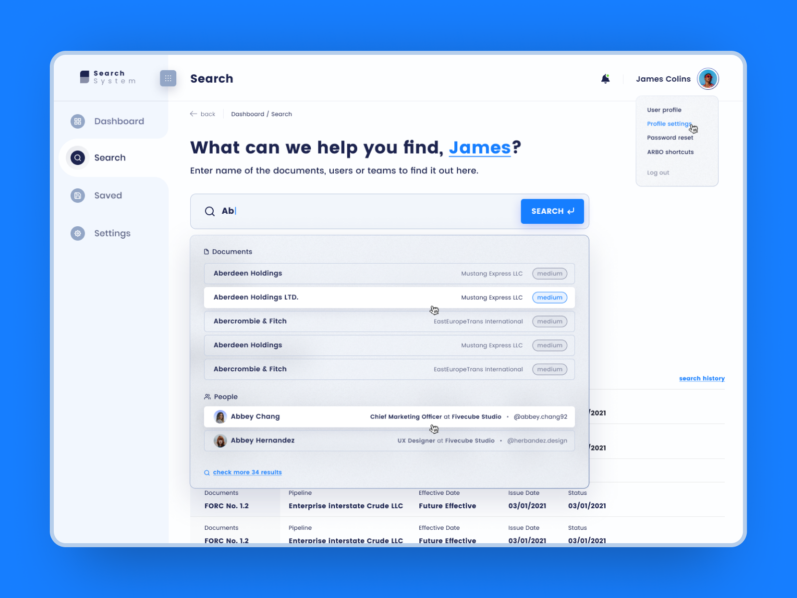 Smart Search Option | Dashboard Design by Yurii Verkalets for Fivecube ...