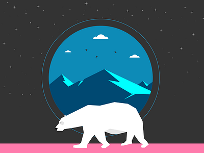 My 1st Polar Bear adobe art illustration illustrator liran nature space surreal vector viler